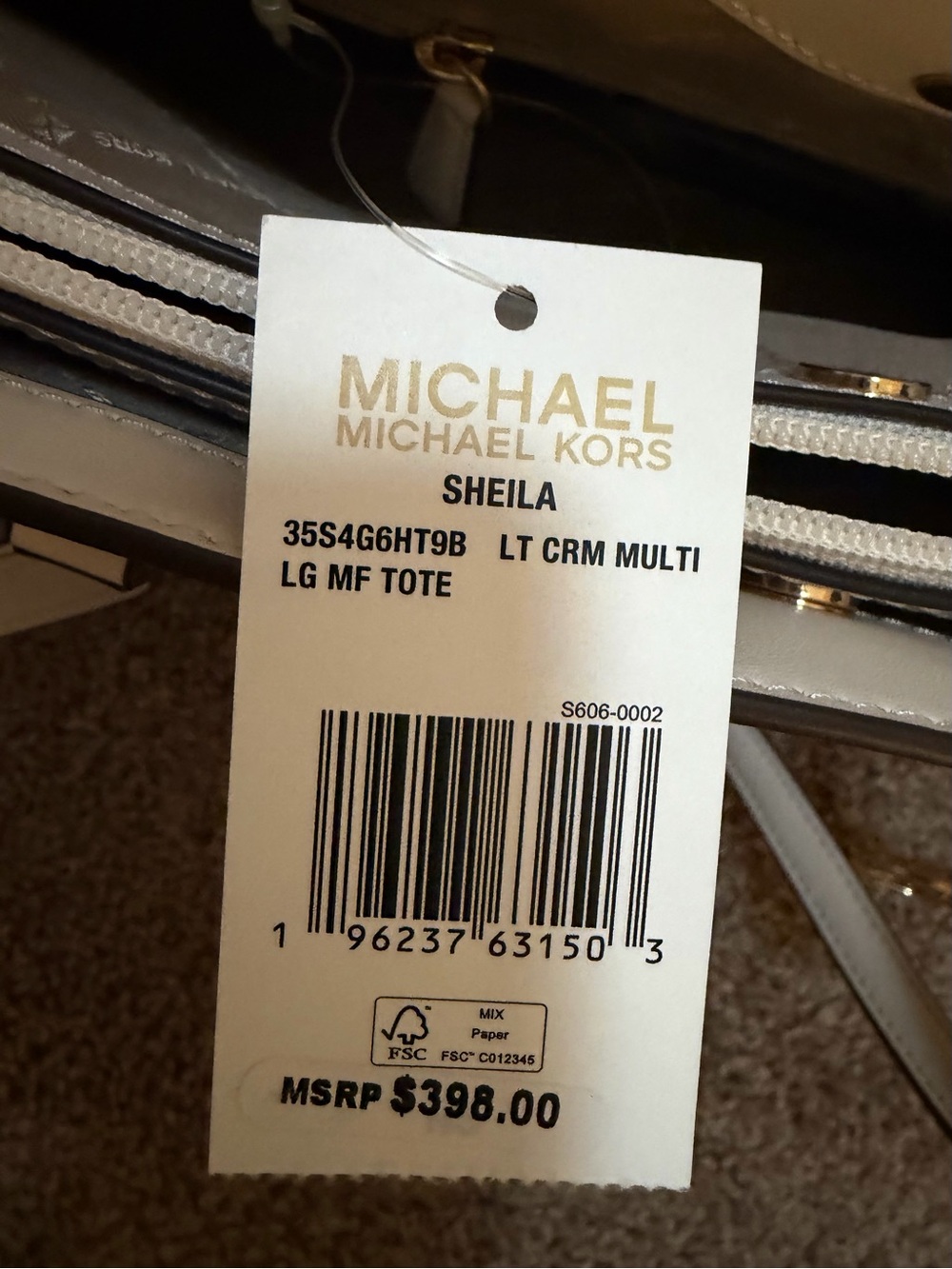Michael Kors Sheila Bag LT Cream Large- NWT - Picture 5 of 11